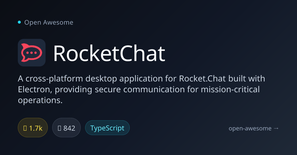 RocketChat — Cross-Platform Desktop Chat Client | Open Awesome