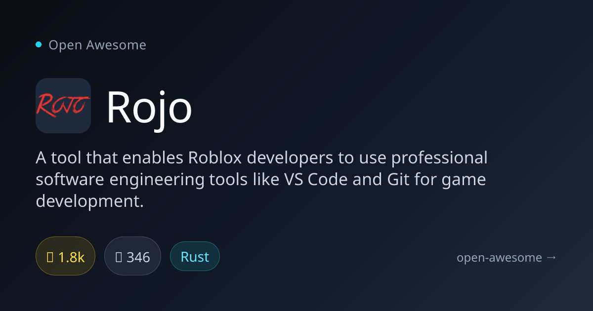 Rojo — Roblox Professional Dev Tools | Open Awesome