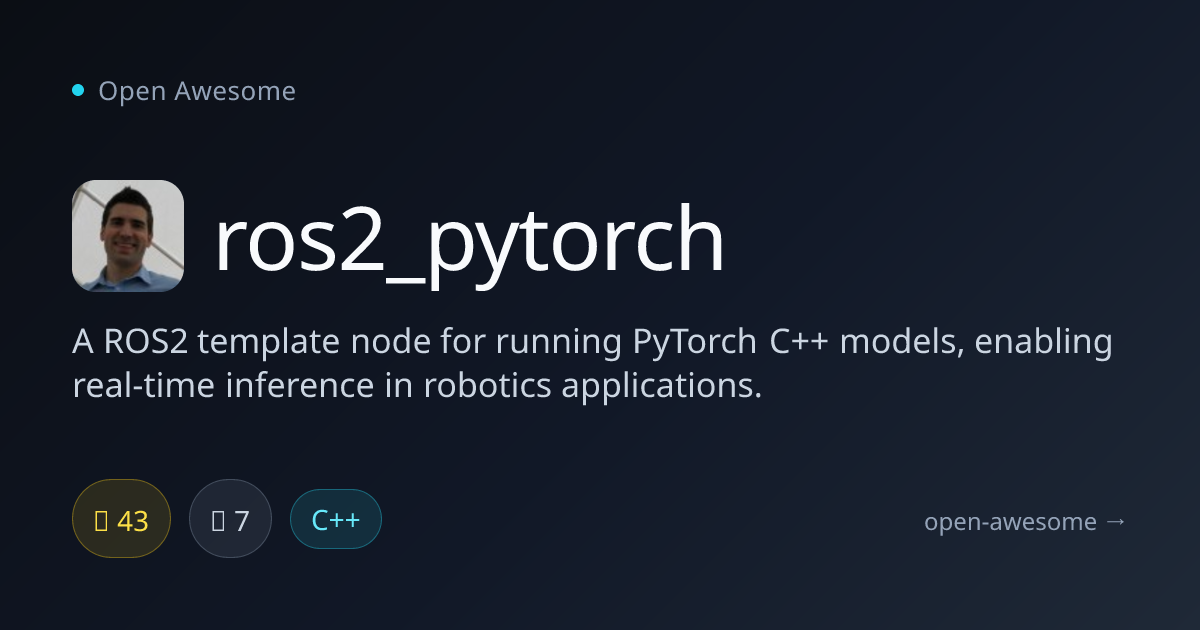 ros2_pytorch — ROS2 Node for PyTorch C++ Models | Open Awesome