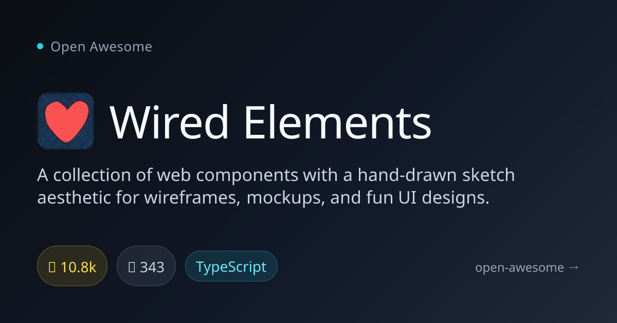 Wired Elements — Sketch Aesthetic Web Components | Open Awesome