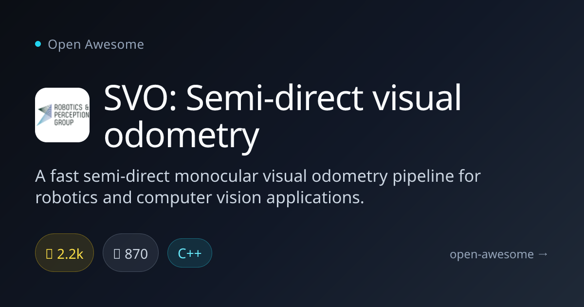 SVO: Semi-direct visual odometry — Fast Monocular Visual Odometry ...