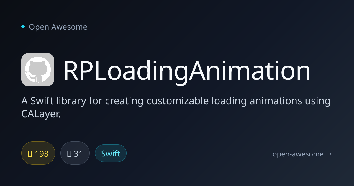 RPLoadingAnimation — Swift Custom Loading Animations | Open Awesome