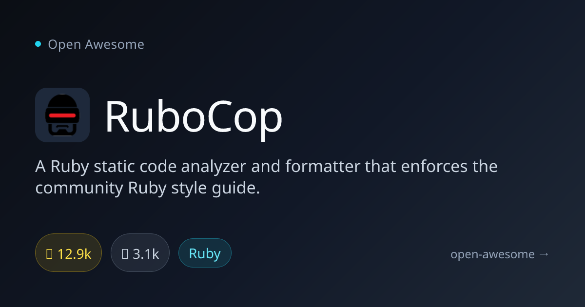 RuboCop — Ruby Code Analyzer & Formatter | Open Awesome