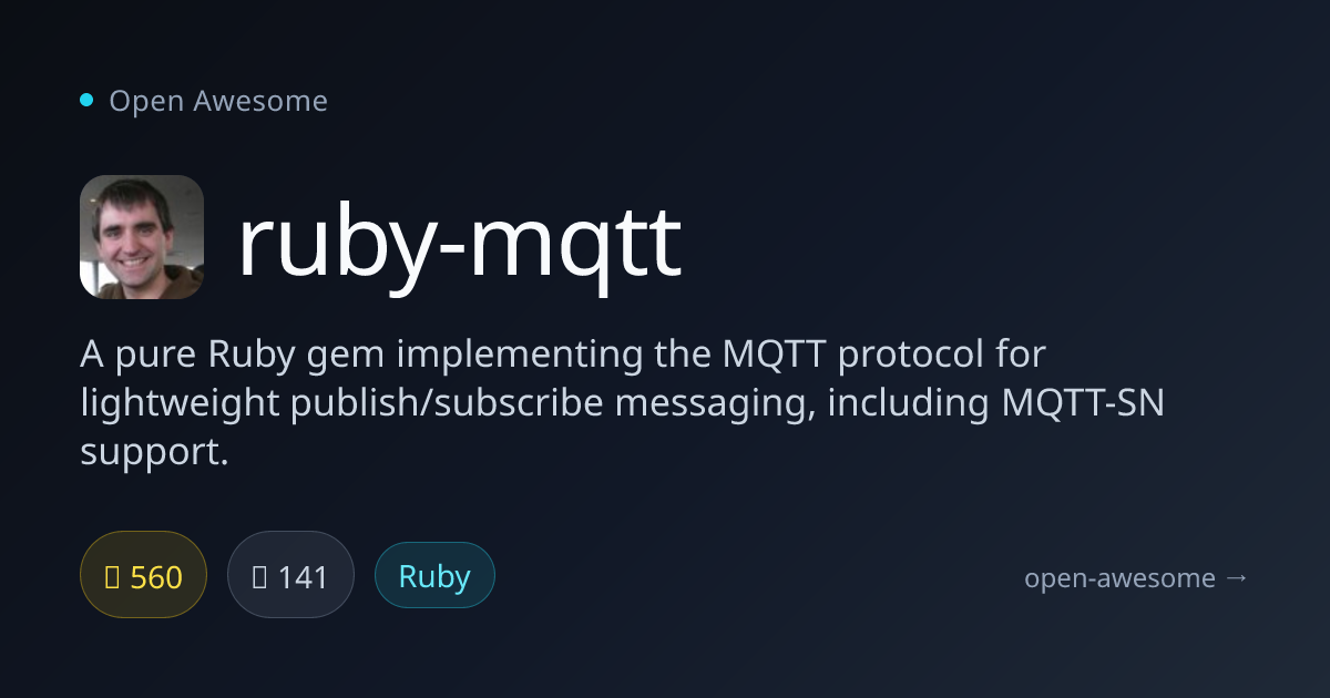 ruby-mqtt — Ruby MQTT Protocol Implementation | Open Awesome