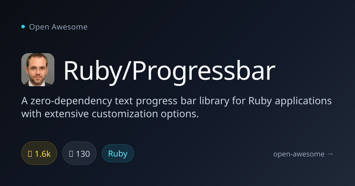 Ruby/Progressbar — Text Progress Bar for Ruby | Open Awesome