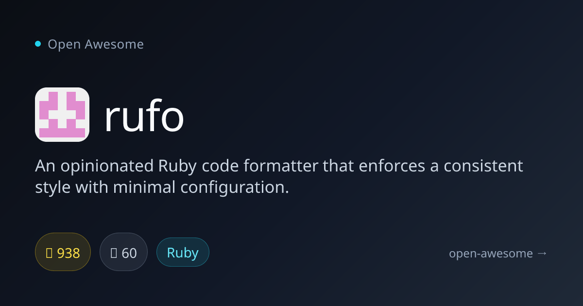 rufo — Opinionated Ruby Code Formatter | Open Awesome