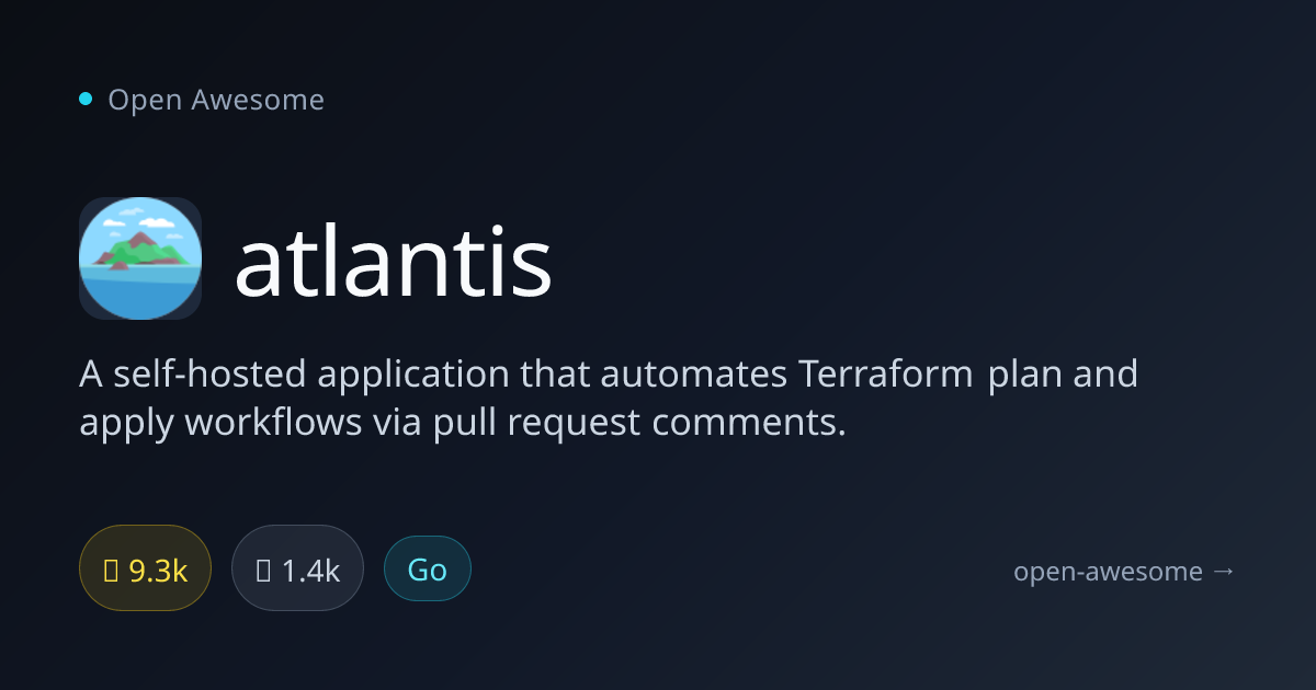 atlantis — Terraform Pull Request Automation | Open Awesome