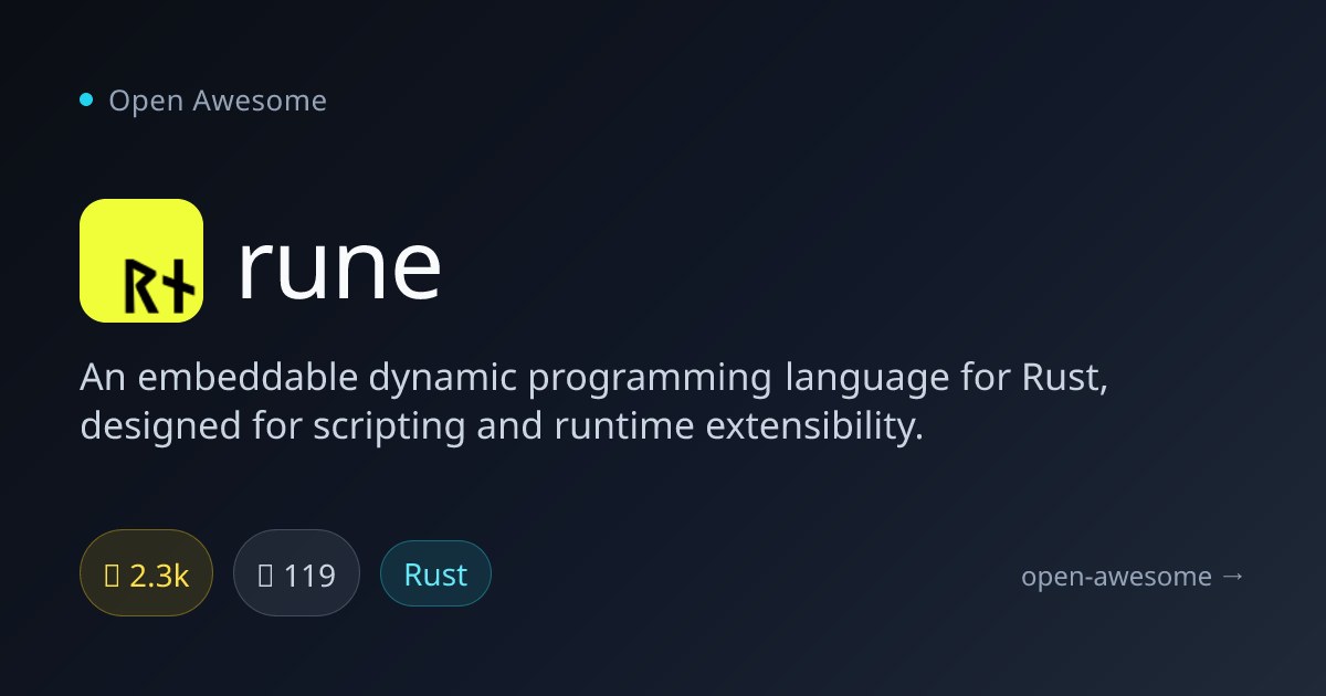 rune — Embeddable Language for Rust | Open Awesome