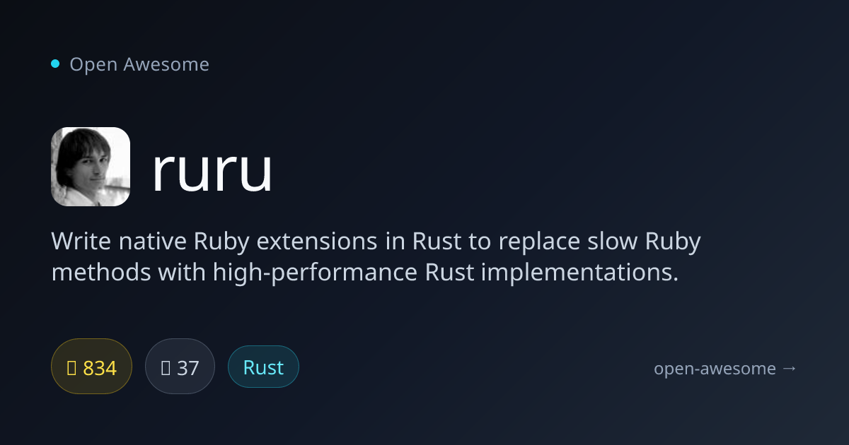 ruru — Ruby Extensions in Rust | Open Awesome