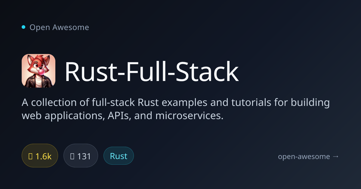 Rust-Full-Stack — Full-Stack Rust Examples | Open Awesome