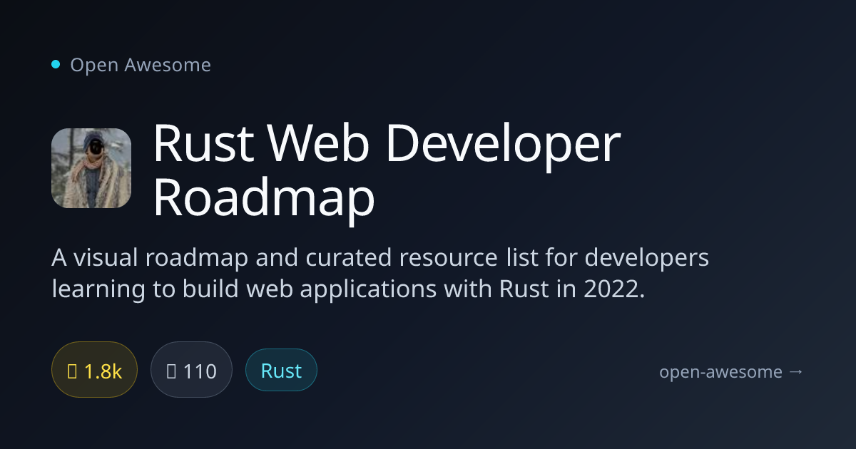 Rust Web Developer Roadmap — Rust Web Dev Roadmap | Open Awesome