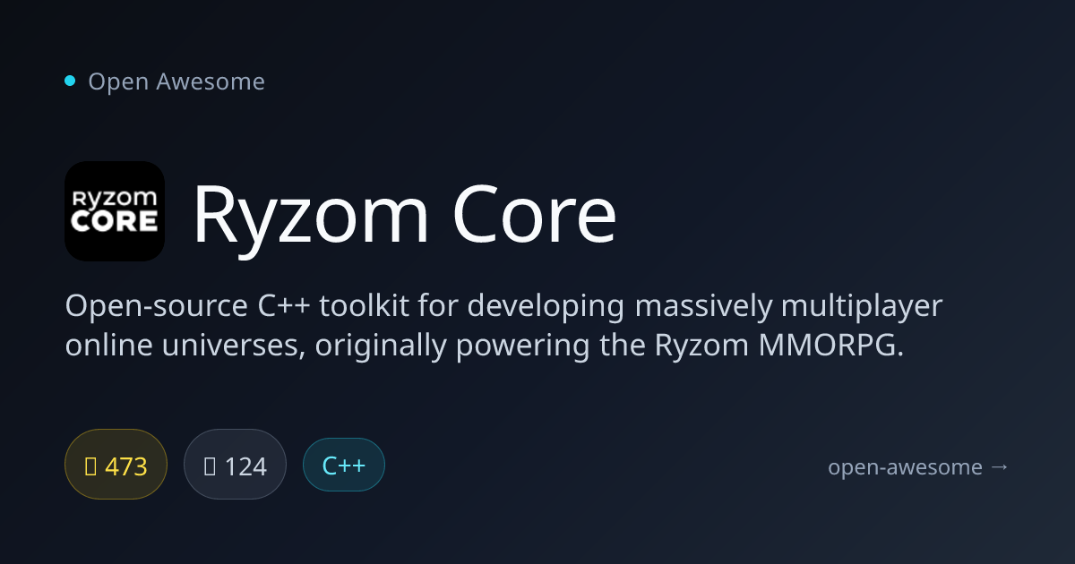 Ryzom Core — C++ MMO Development Toolkit | Open Awesome