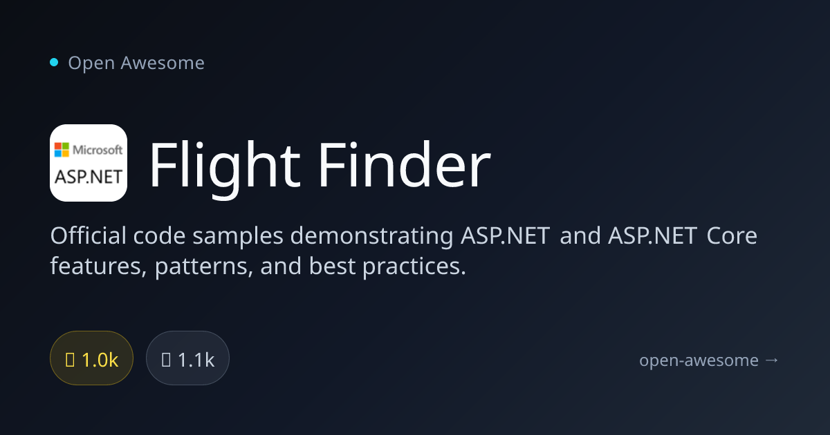 Flight Finder — ASP.NET Core Code Samples | Open Awesome