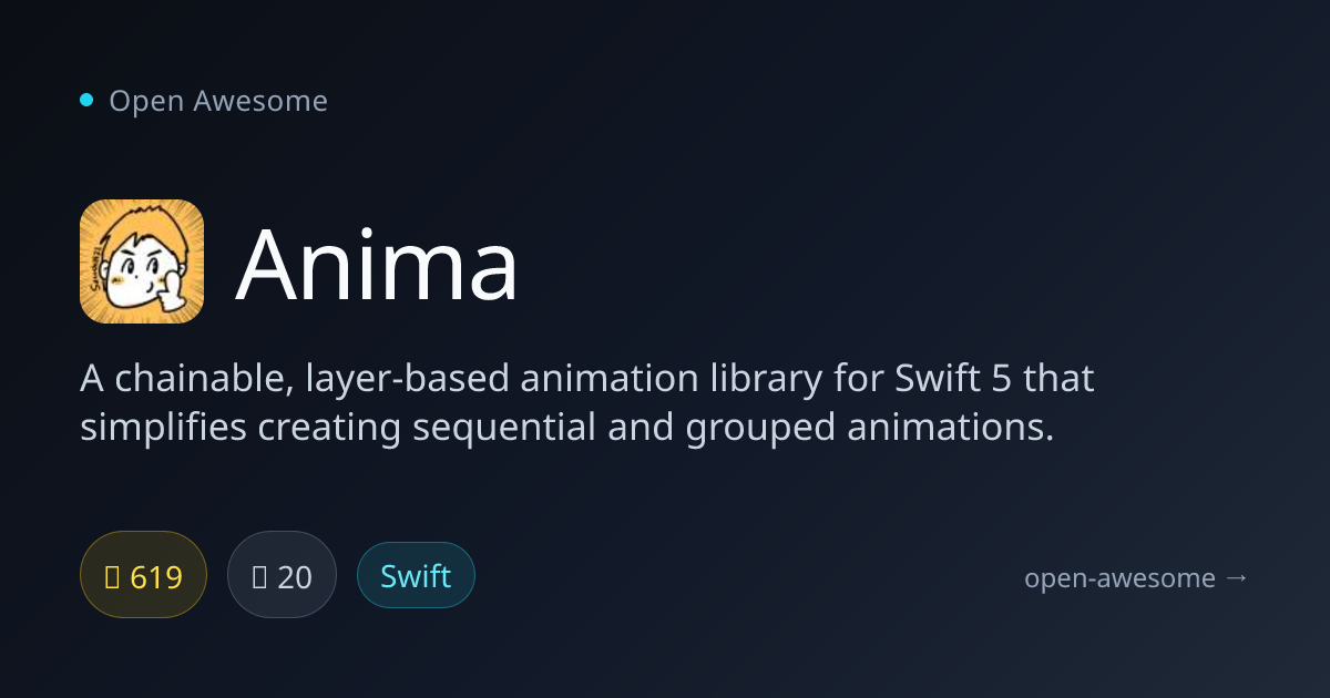 Anima — Swift Chainable Animation Library | Open Awesome