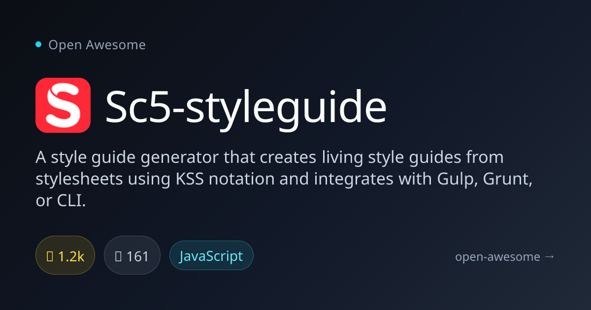 Sc5-styleguide — Living Style Guide Generator | Open Awesome
