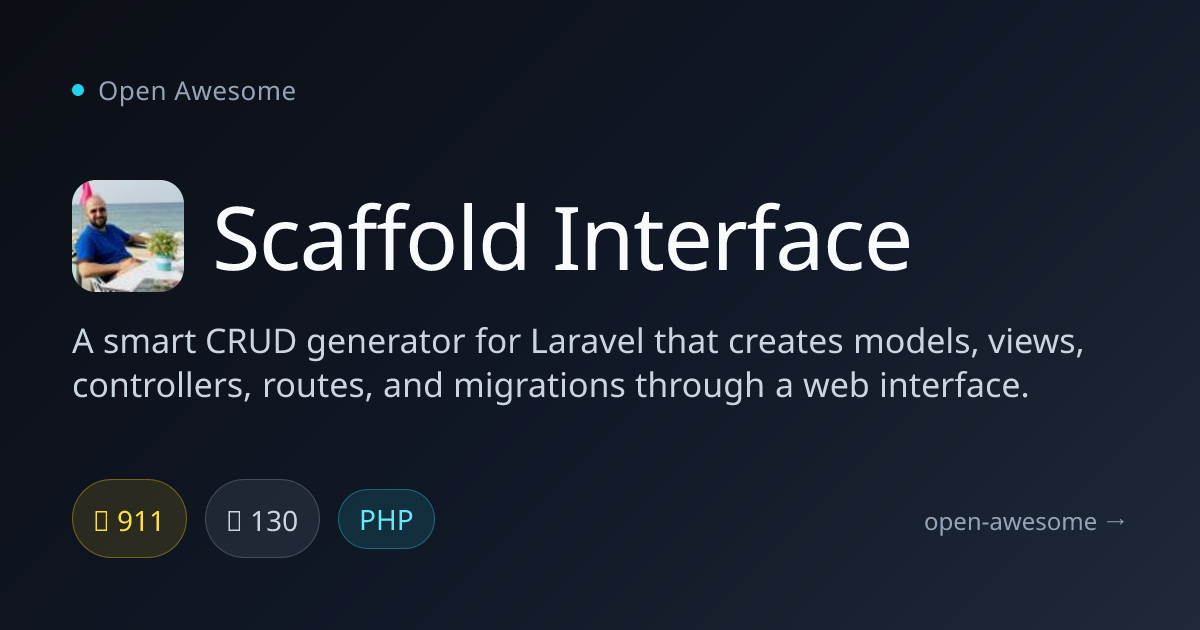 Scaffold Interface — Laravel CRUD Generator | Open Awesome