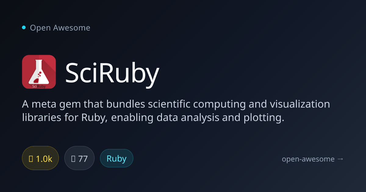 SciRuby — Scientific Computing Gem for Ruby | Open Awesome