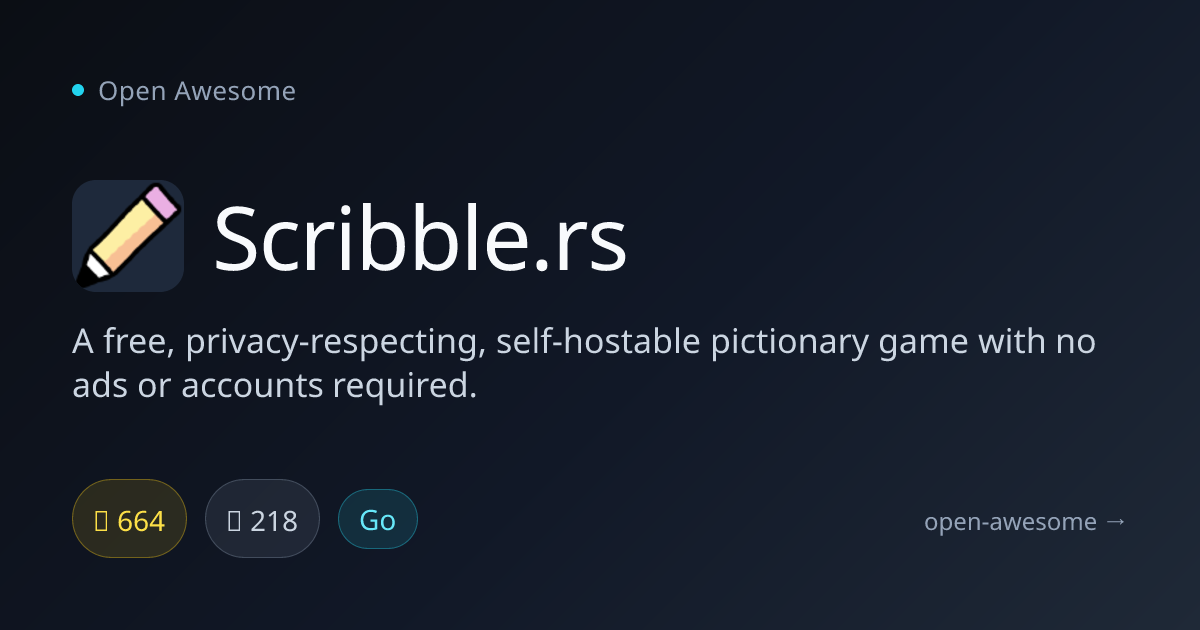 Scribble.rs — Self-Hosted Pictionary Game | Open Awesome
