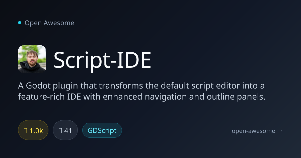 Script-IDE — Godot Script Editor IDE Plugin | Open Awesome