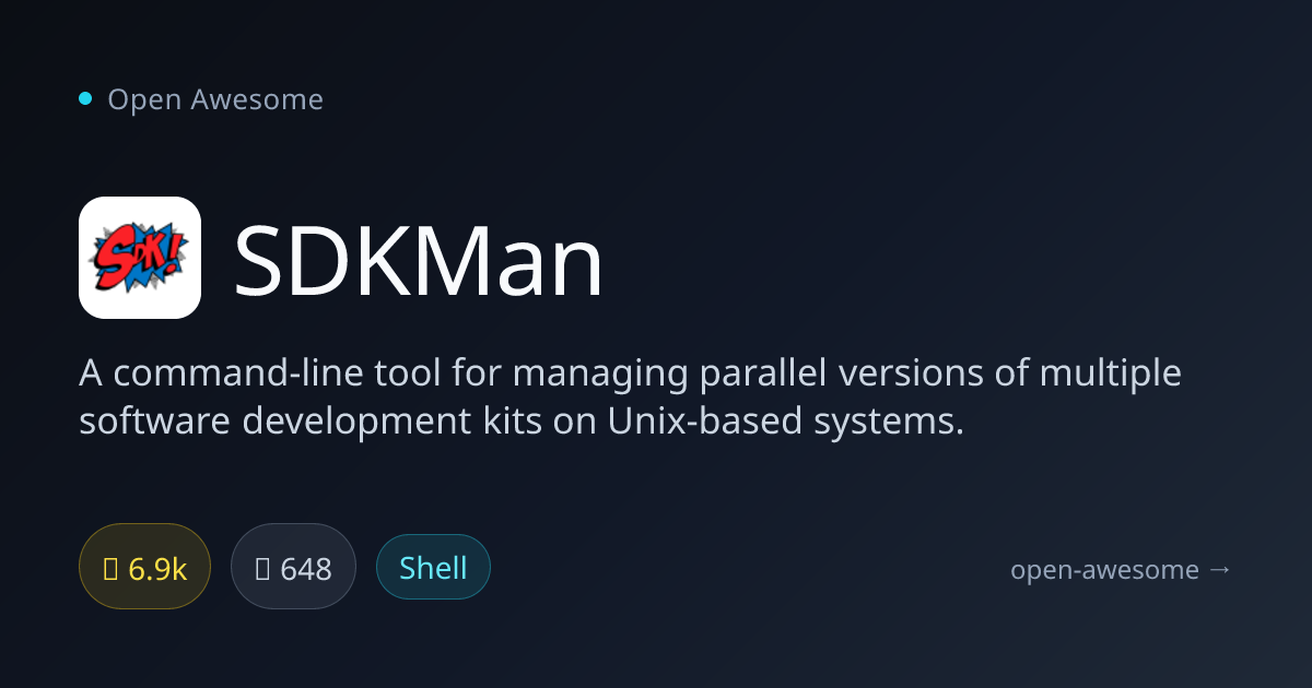SDKMan — CLI Tool for SDK Version Management | Open Awesome