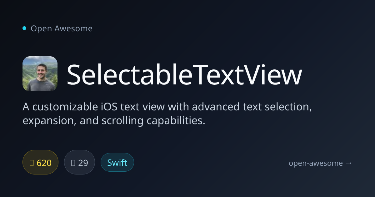 SelectableTextView — Customizable iOS Text View | Open Awesome