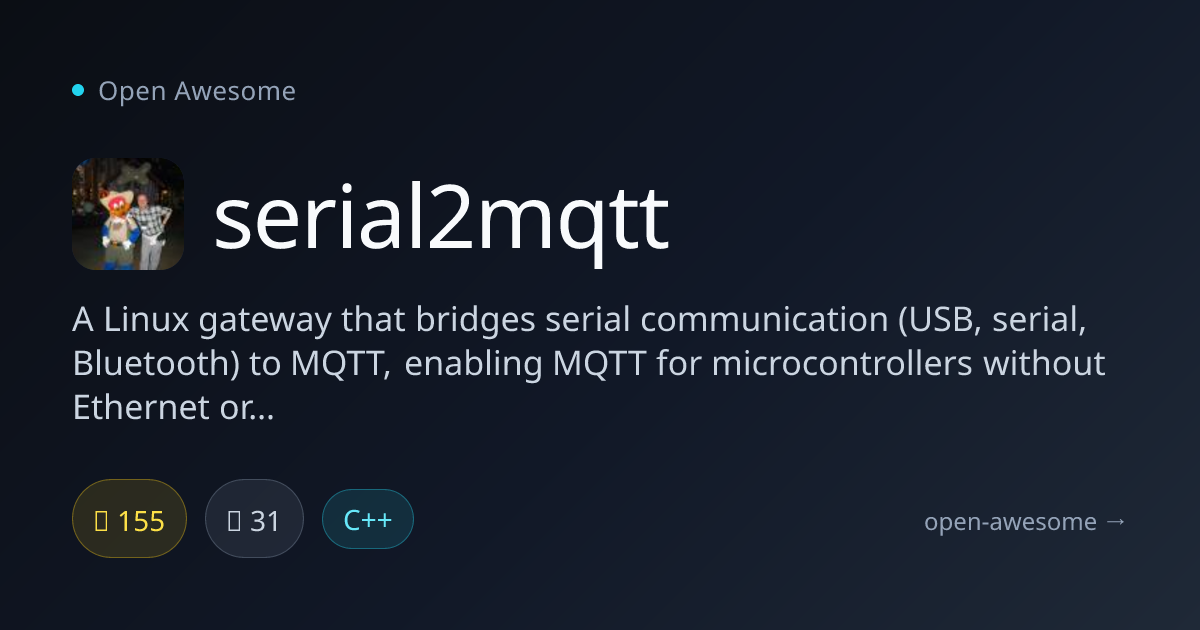 serial2mqtt — Serial to MQTT Gateway for Linux | Open Awesome