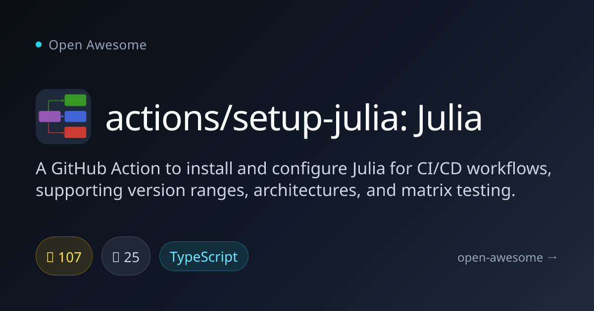 actions/setup-julia: Julia — GitHub Action for Julia | Open Awesome