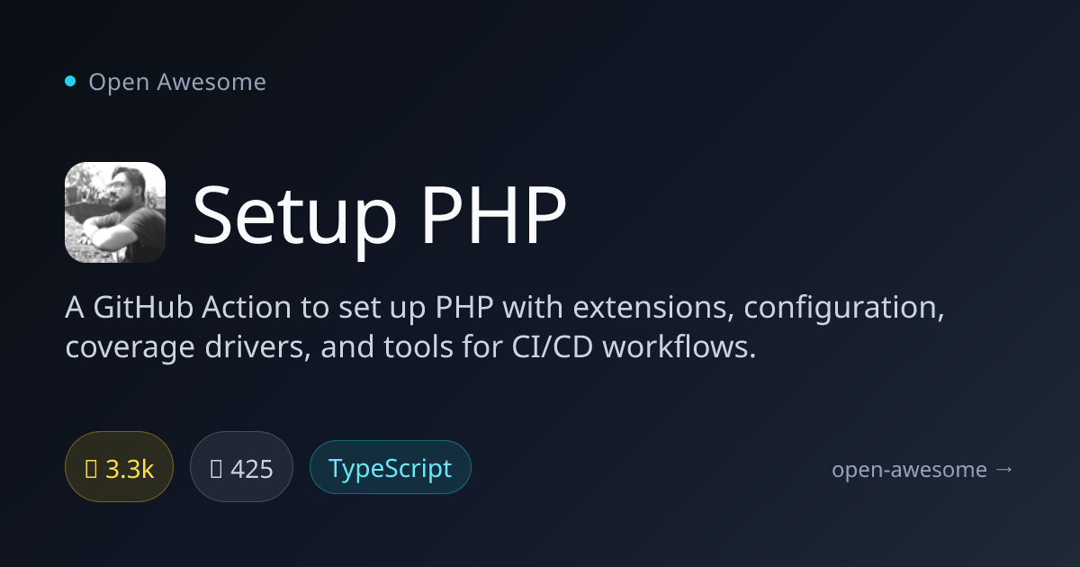 Setup PHP — GitHub Action for PHP Setup | Open Awesome