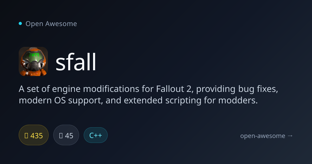 sfall — Fallout 2 Engine Modifications | Open Awesome