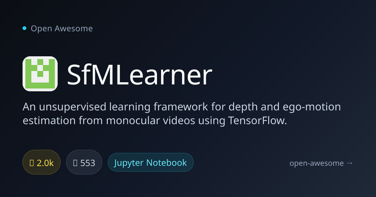 SfMLearner — Unsupervised Depth Estimation Framework | Open Awesome