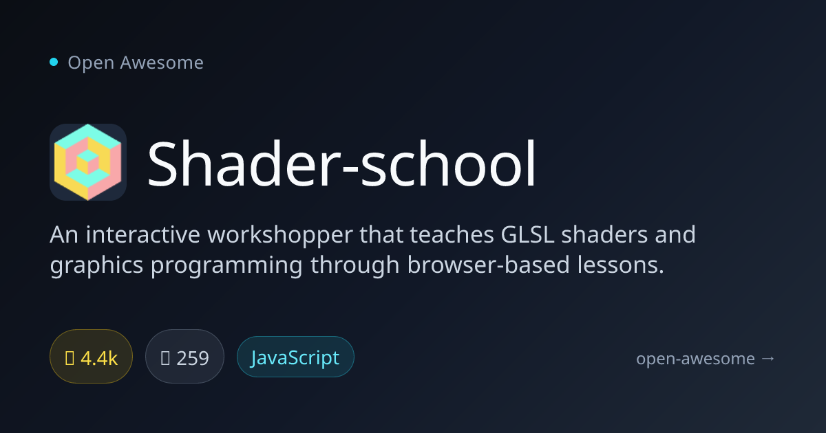 Shader-school — Interactive GLSL Shader Tutorial | Open Awesome