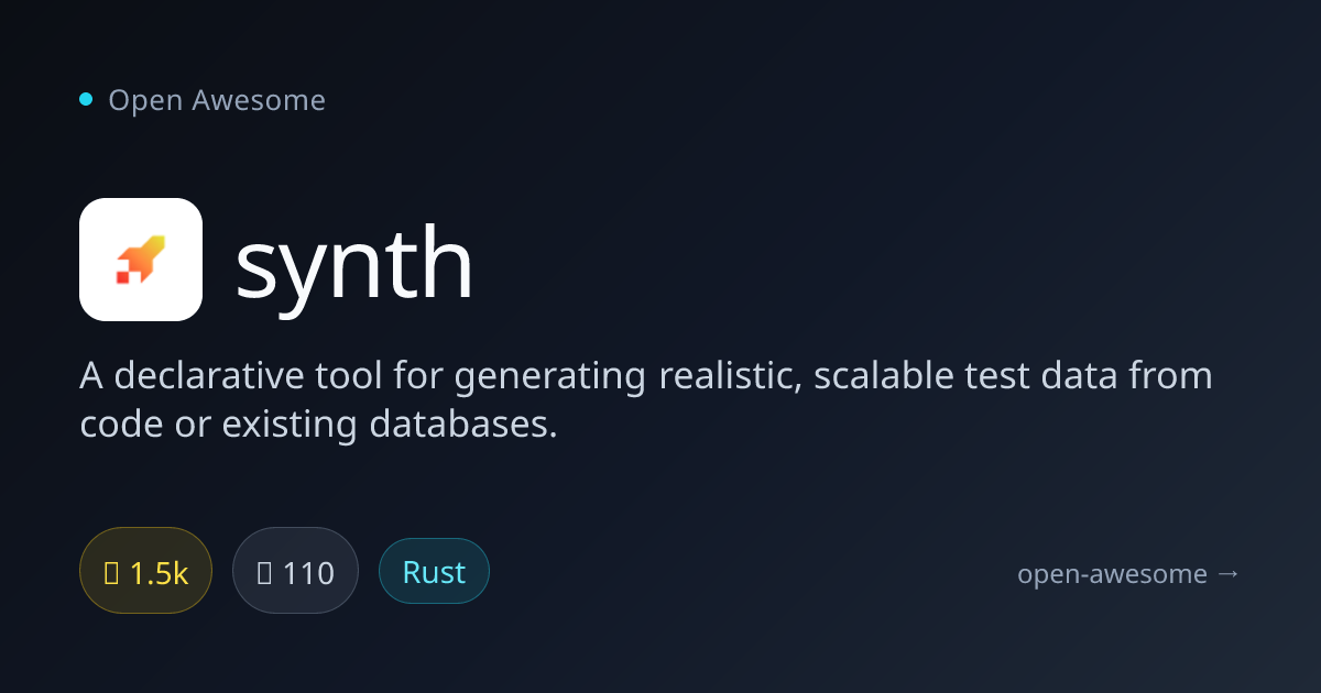synth — Declarative Test Data Generator | Open Awesome