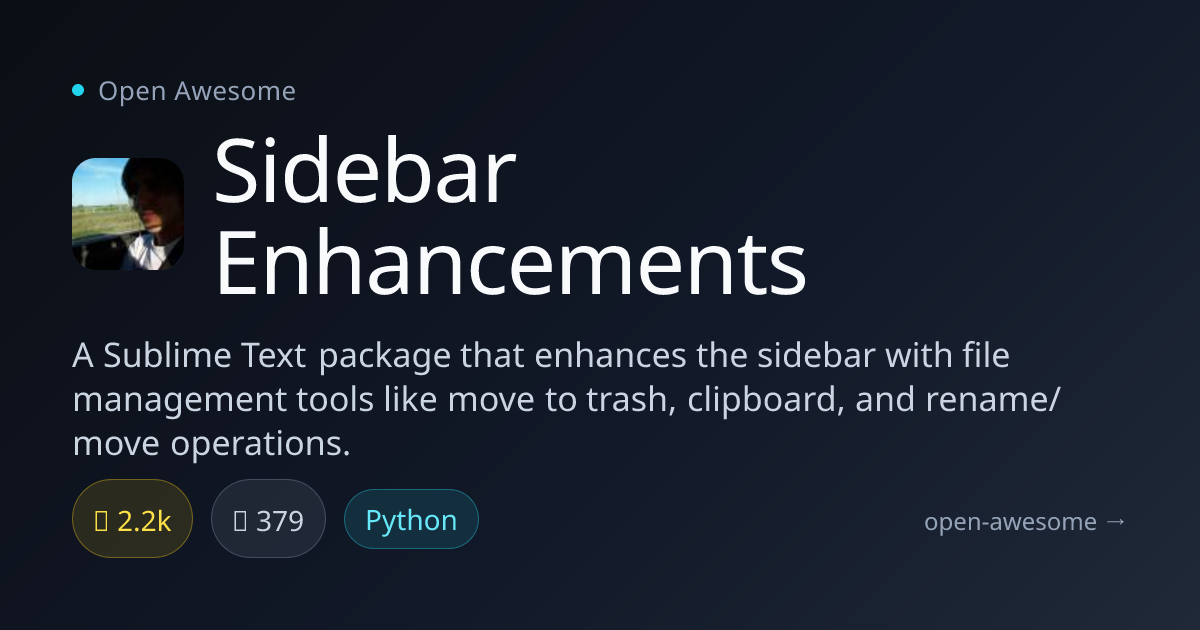 Sidebar Enhancements — Sublime Text File Management | Open Awesome