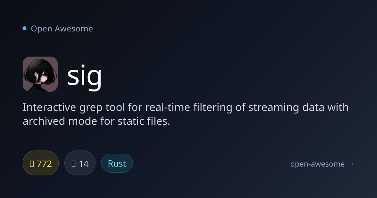 sig — Interactive Grep Tool | Open Awesome