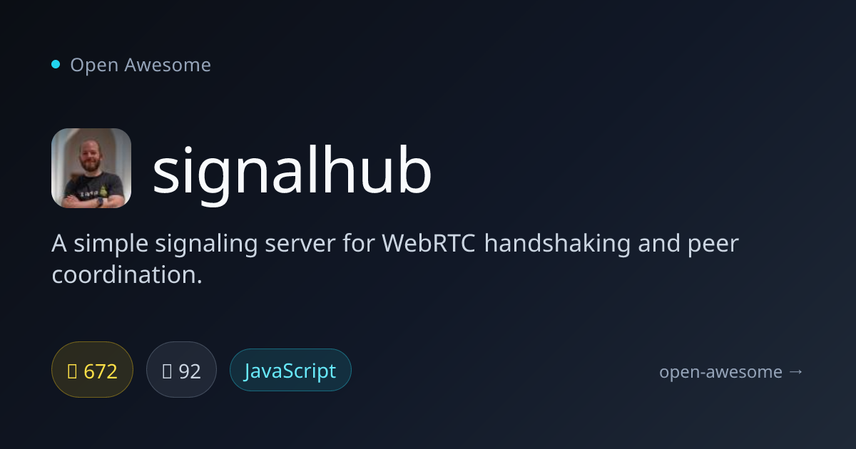 signalhub — WebRTC Signaling Server | Open Awesome