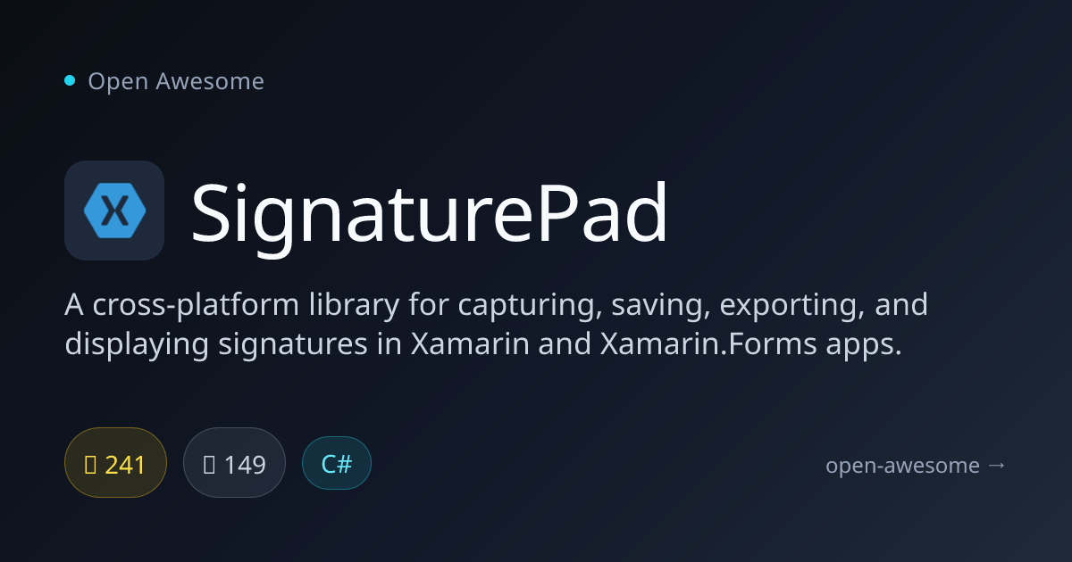 SignaturePad — Cross-Platform Signature Library | Open Awesome