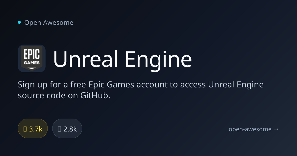Unreal Engine — Game Engine Source Code Access | Open Awesome