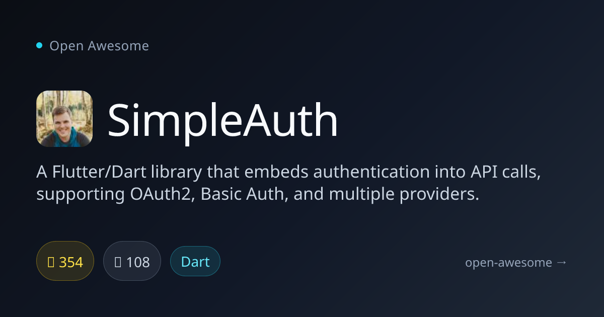 SimpleAuth — Flutter/Dart Auth Library | Open Awesome