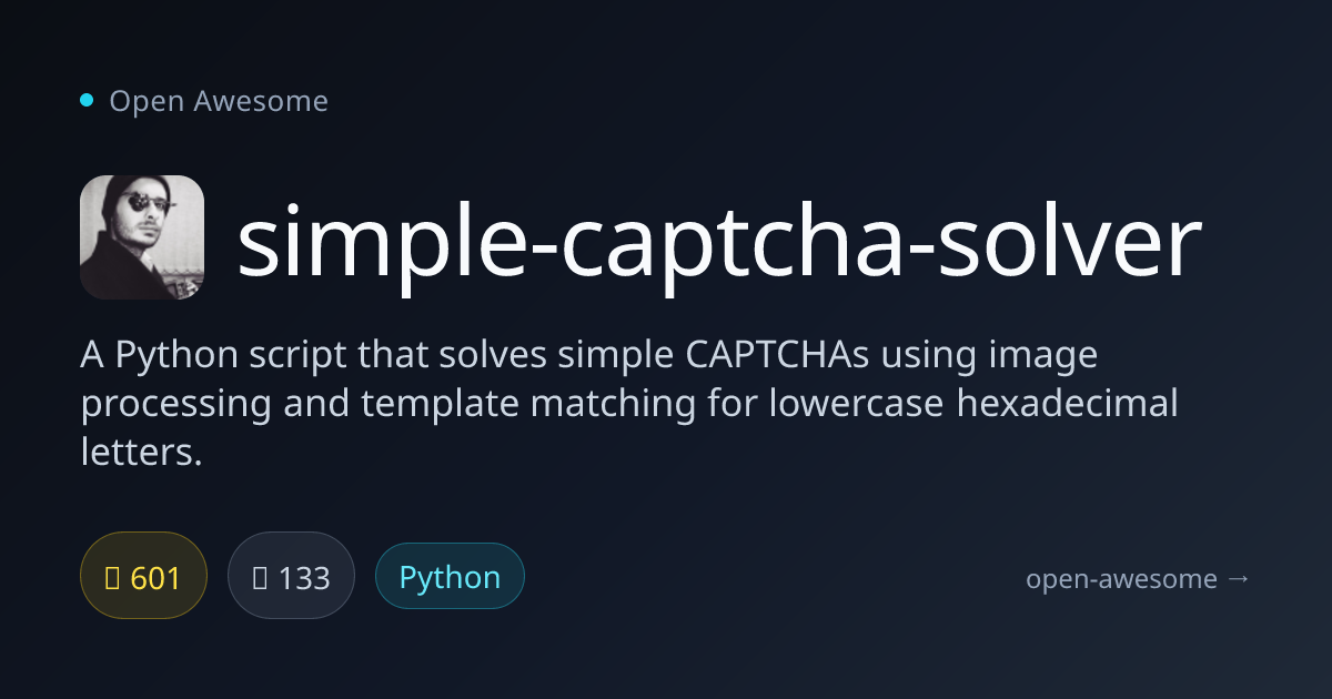simple-captcha-solver — Python CAPTCHA Solver Script | Open Awesome