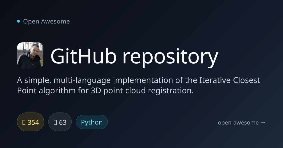 GitHub repository — Iterative Closest Point Algorithm | Open Awesome