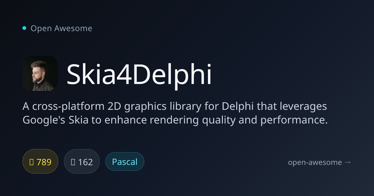 Skia4Delphi — Cross-Platform 2D Graphics Library | Open Awesome