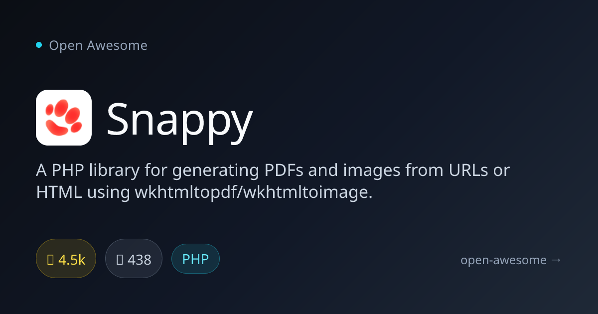 Snappy — PHP PDF & Image Generator | Open Awesome
