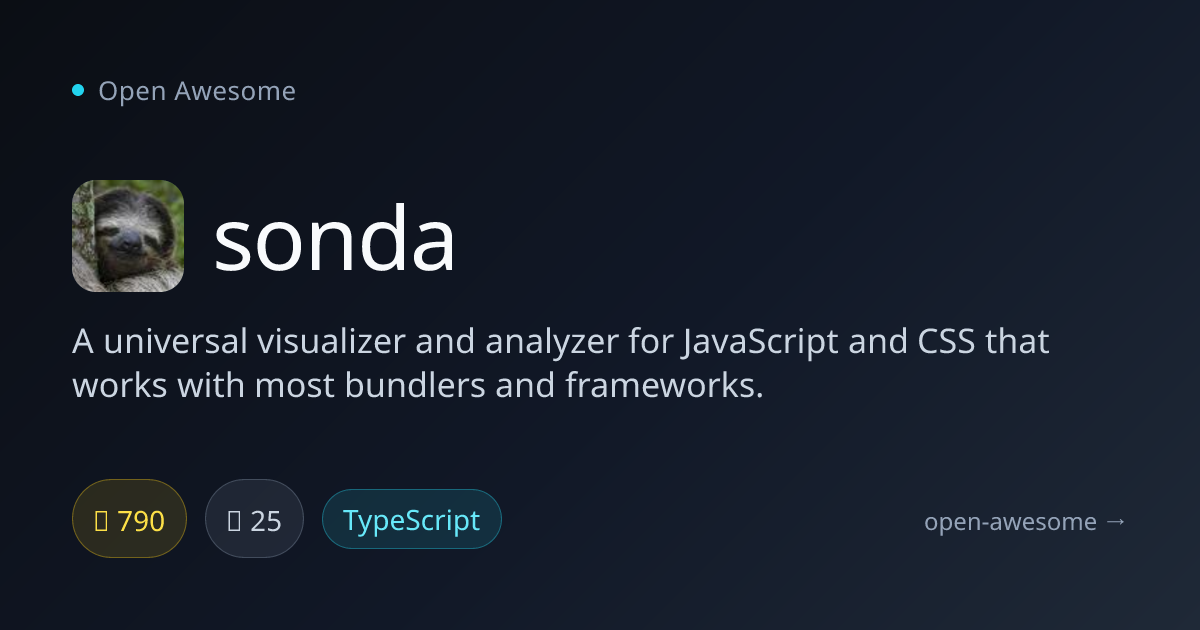 sonda — JavaScript & CSS Visualizer Analyzer | Open Awesome