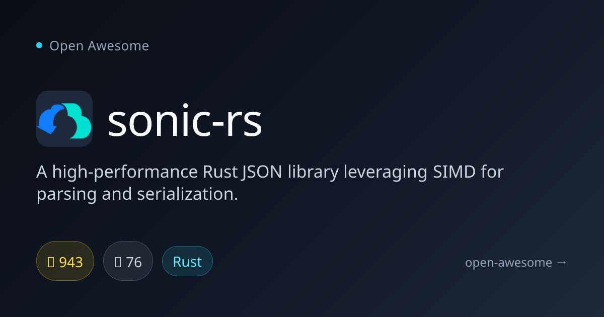 sonic-rs — High-Performance Rust JSON | Open Awesome