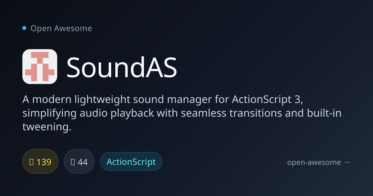 SoundAS — Lightweight Sound Manager for AS3 | Open Awesome
