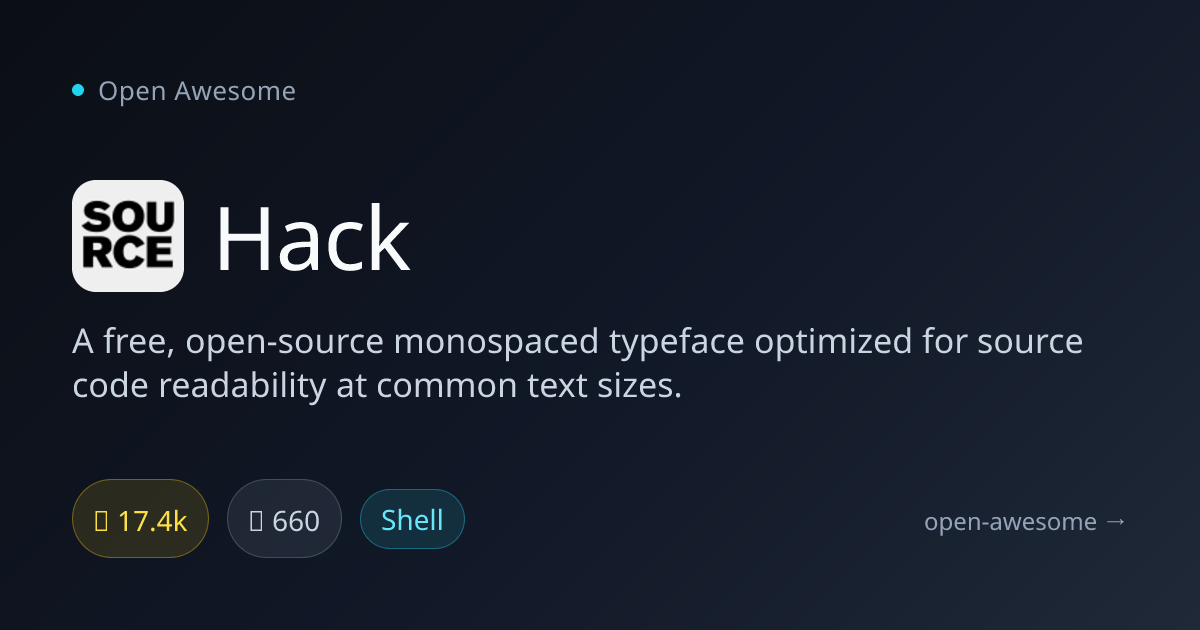 Hack — Monospaced Font for Source Code | Open Awesome