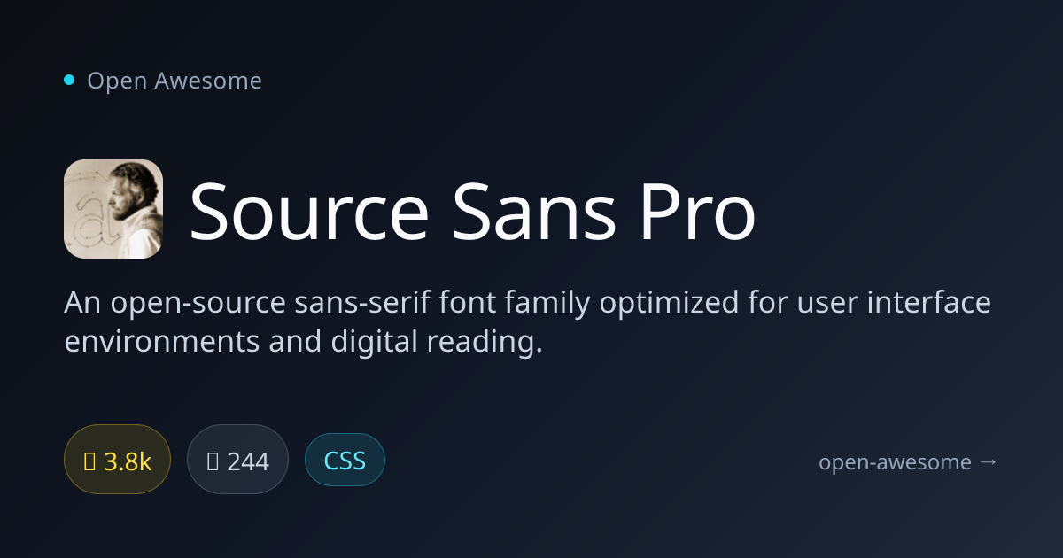 Source Sans Pro — Open Source Sans-Serif Font | Open Awesome