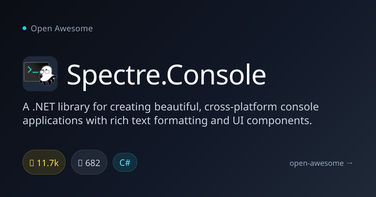 Spectre.Console — Rich .NET Console Applications | Open Awesome