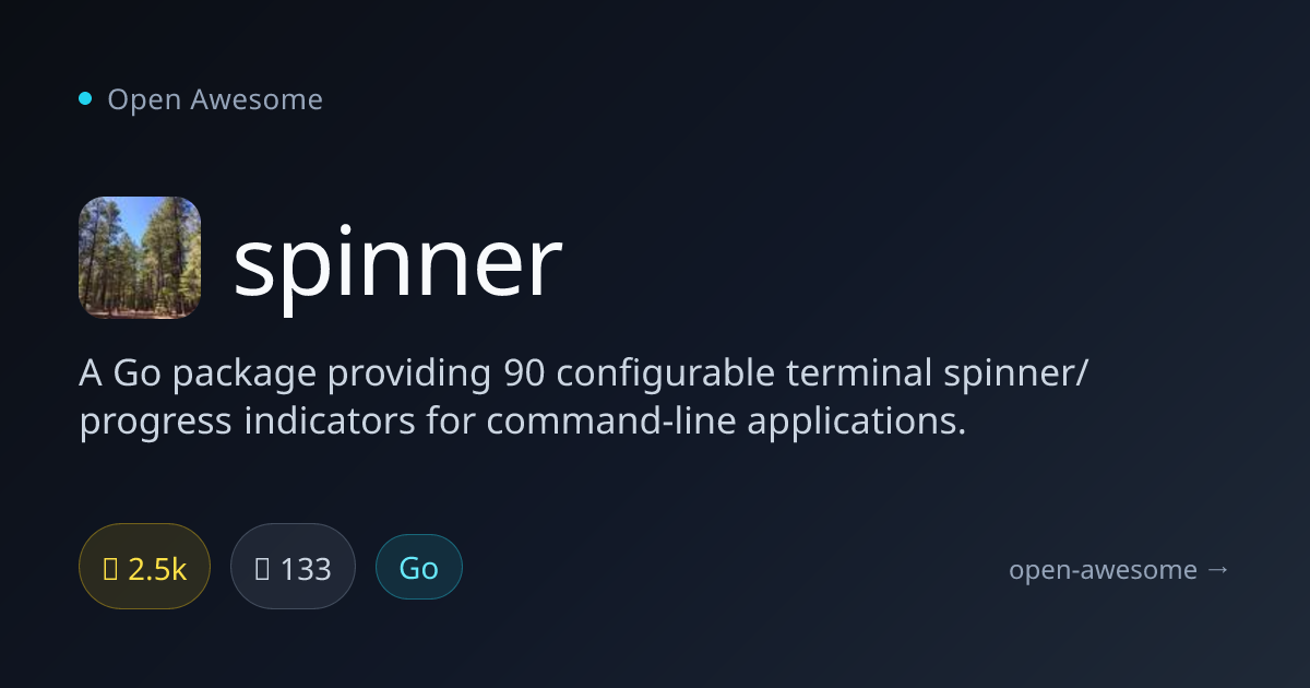 spinner — Go Terminal Spinner Package | Open Awesome