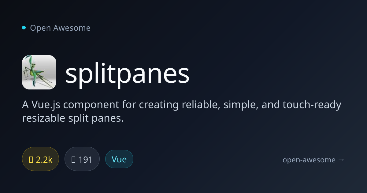 splitpanes — Vue.js Resizable Panes | Open Awesome